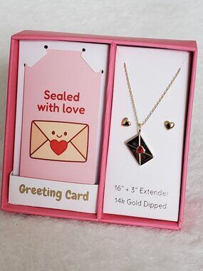 Heart Earrings & Necklace Set Taylor Grace NIB! Super cute
